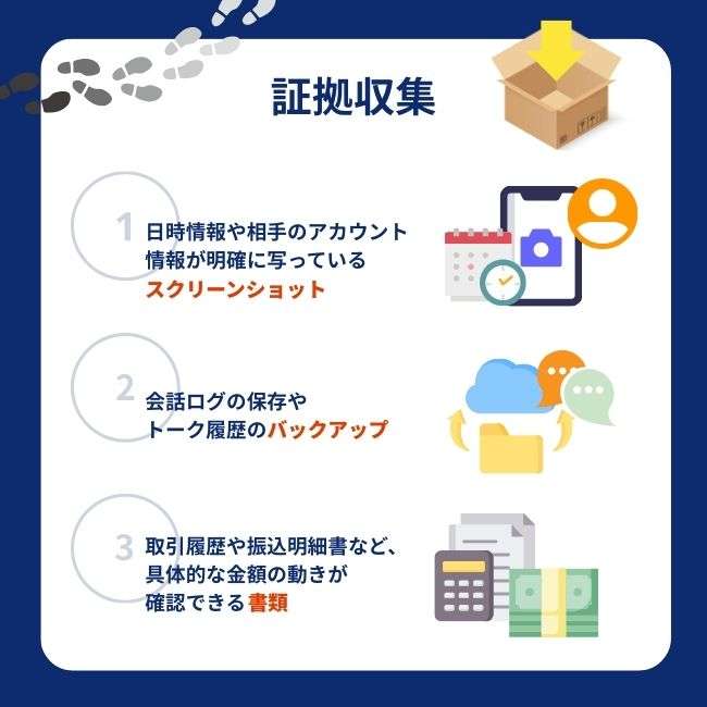 ロマンス詐欺の証拠収集の方法
